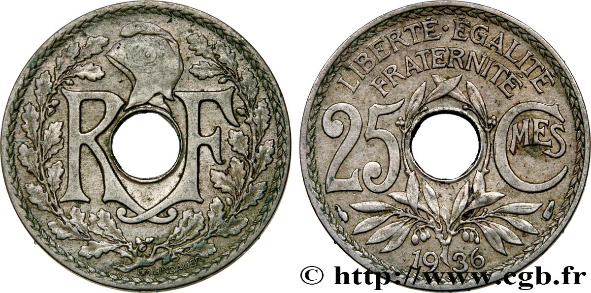 25 centimes Lindauer 1936  F.171/19 VF25 