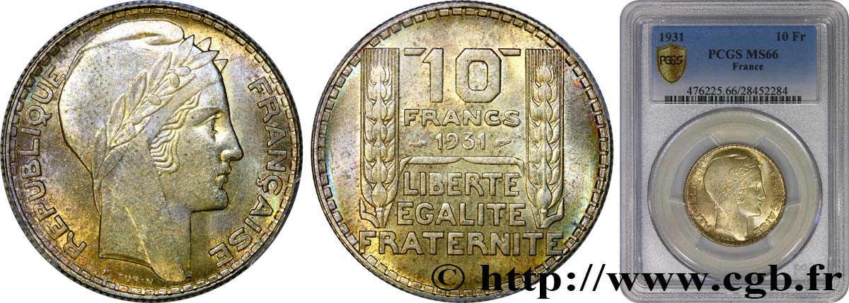 10 francs Turin 1931  F.360/4 ST66 PCGS
