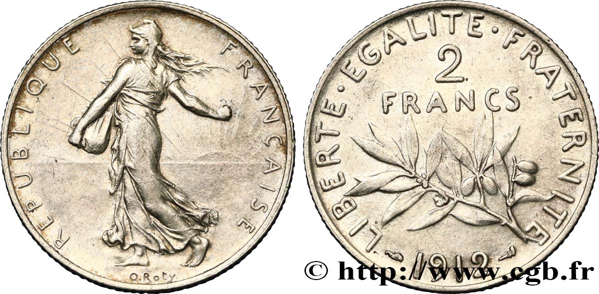 2 francs Semeuse 1912  F.266/13 AU50 