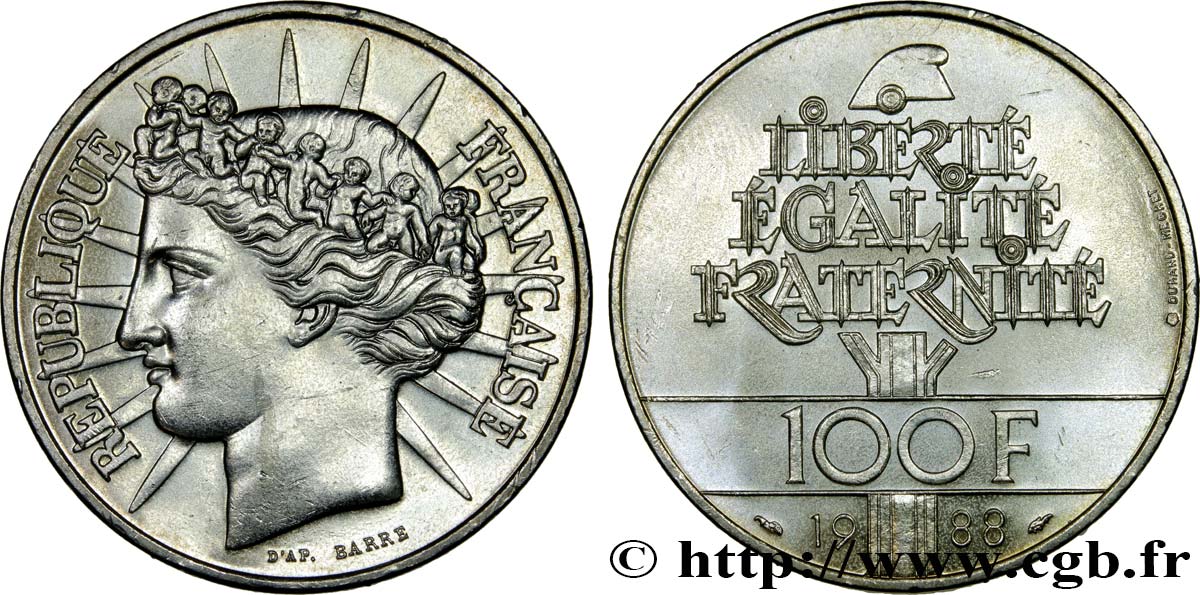 100 francs Fraternité 1988  F.456/2 AU58 