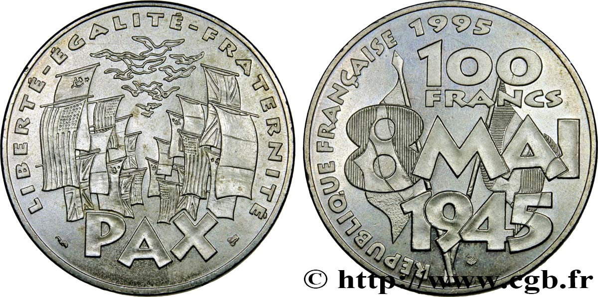 100 francs 8 Mai 1945 1995  F.463/2 SUP62 