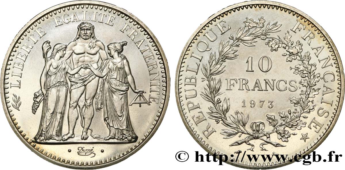 10 francs Hercule 1973  F.364/12 MS62 