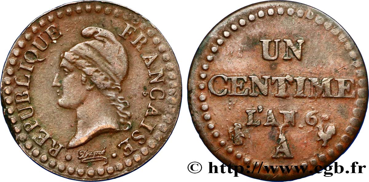 Un centime Dupré, 6 normal 1798 Paris F.100/3 TTB48