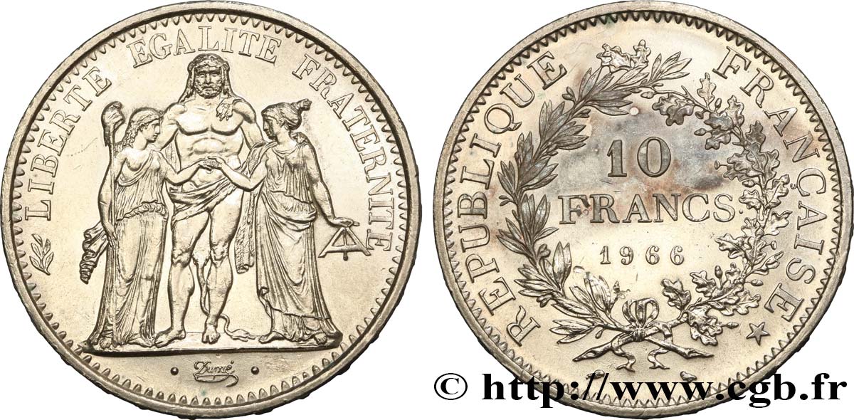 10 francs Hercule 1966  F.364/4 AU54 