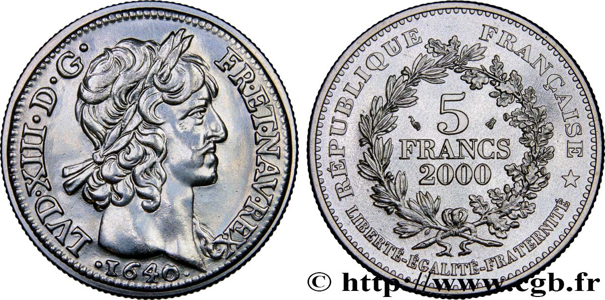 5 francs Louis d’or de Louis XIII 2000 Paris F9.352/1 SPL 