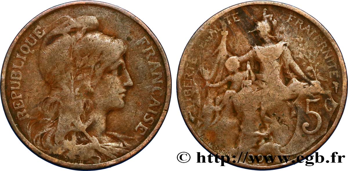 5 centimes Daniel-Dupuis 1906  F.119/16 MB20 