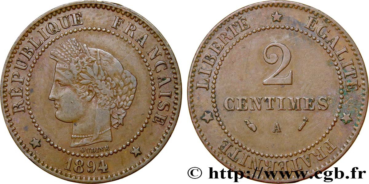 2 centimes Cérès 1894 Paris F.109/20 MB35 