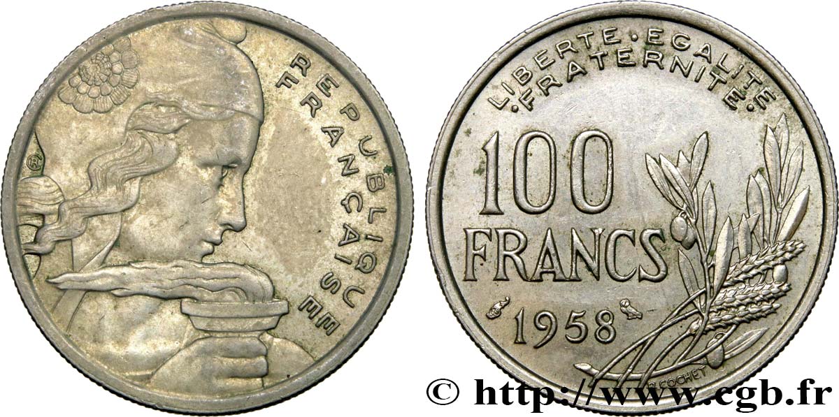 100 francs Cochet, chouette 1958  F.450/13 XF48 