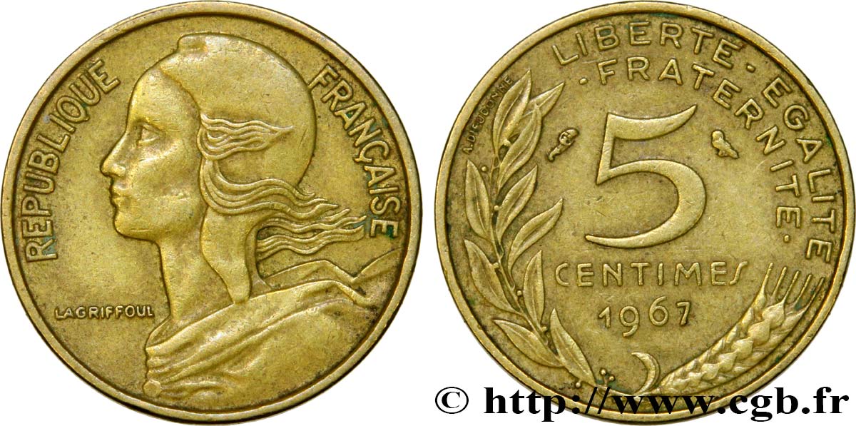 5 centimes Marianne 1967 Paris F.125/3 MB35