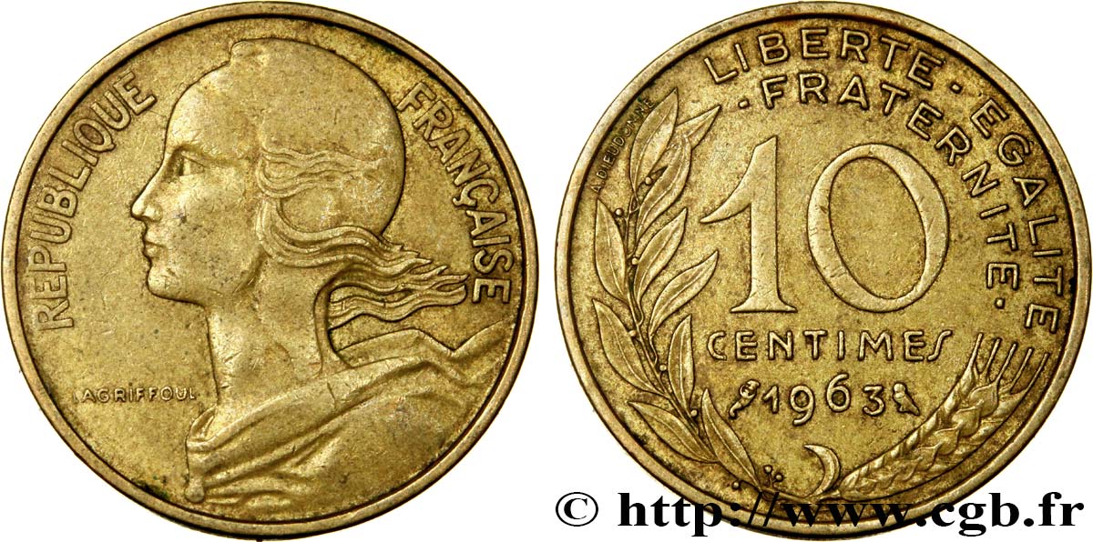 10 centimes Marianne 1963 Paris F.144/3 TTB45 