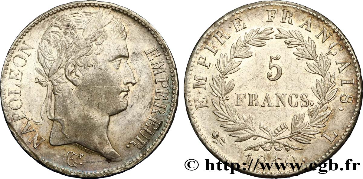 5 francs Napoléon empereur, Empire français 1810 Bayonne F.307/20 AU52 
