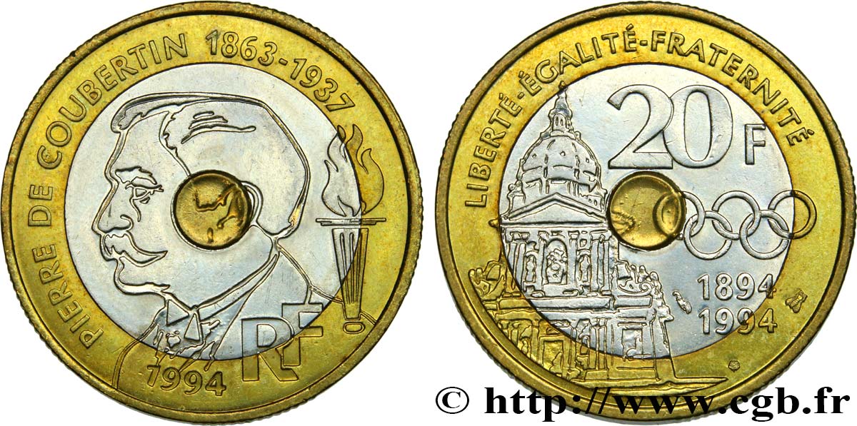 20 francs Pierre de Coubertin 1994 Pessac F.405/2 SUP60