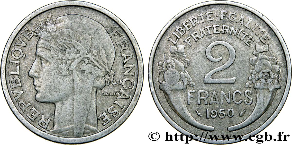 2 francs Morlon, aluminium 1950 F.269/16 S35