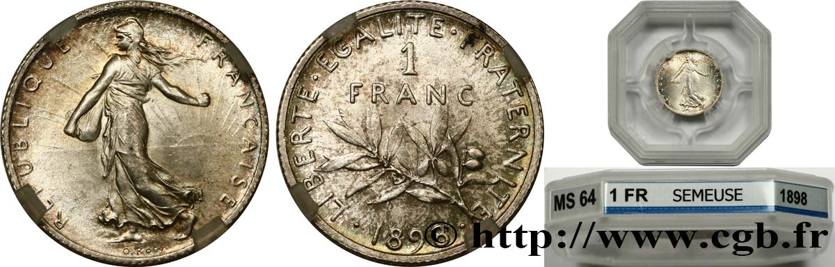 1 franc Semeuse 1898 Paris F.217/1 MS64 GENI