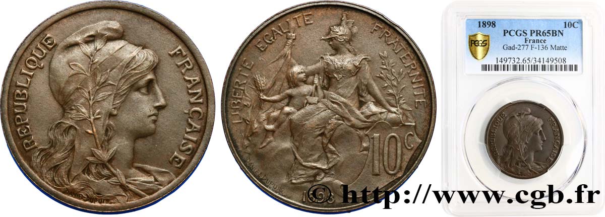 10 centimes Daniel-Dupuis 1898  F.136/6 ST65 PCGS