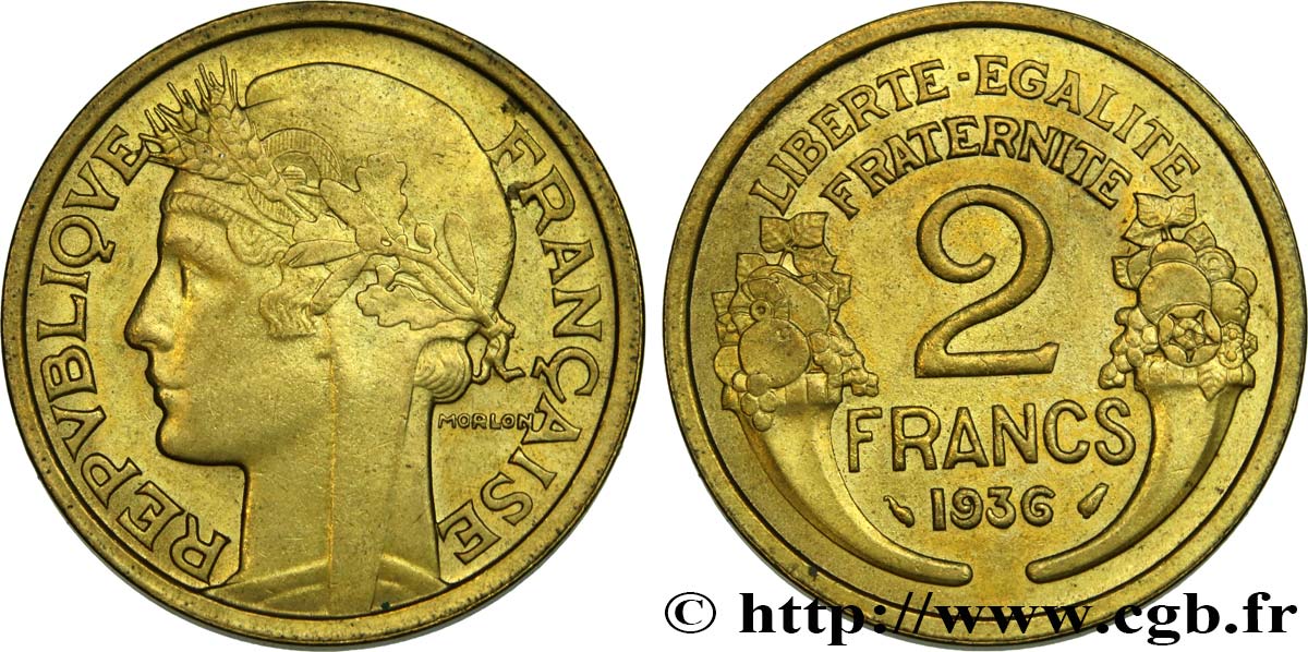 2 francs Morlon 1936 F.268/9 VZ58