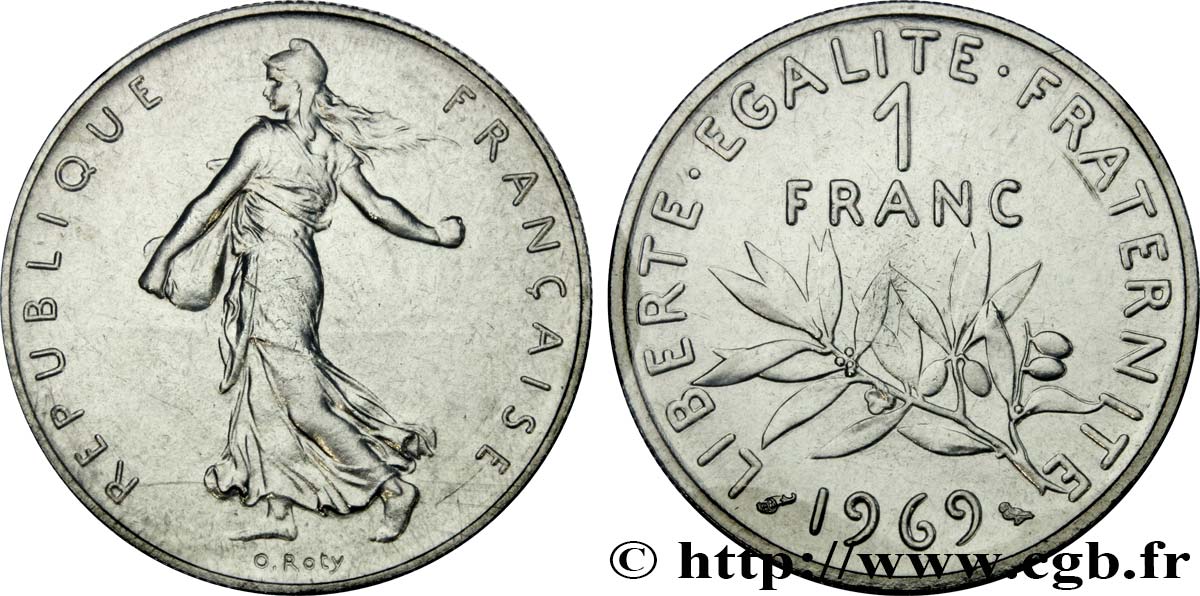 1 franc Semeuse, nickel 1969 Paris F.226/14 FDC 