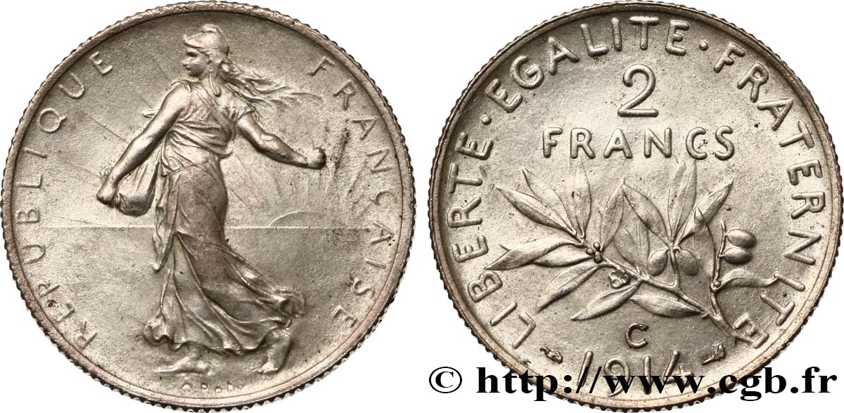 2 francs Semeuse 1914 Castelsarrasin F.266/16 EBC58
