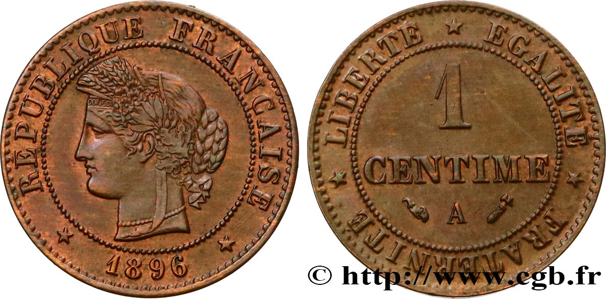 1 centime Cérès 1896 Paris F.104/23 MS60