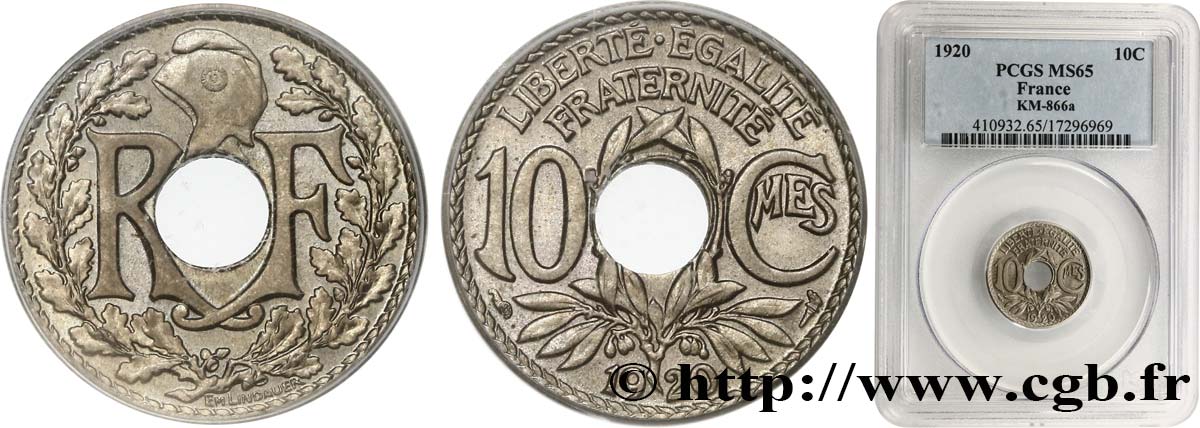 10 centimes Lindauer 1920  F.138/4 MS65 PCGS
