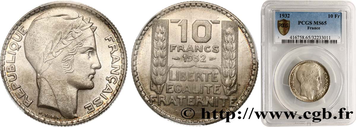 10 francs Turin 1932  F.360/5 FDC65 PCGS