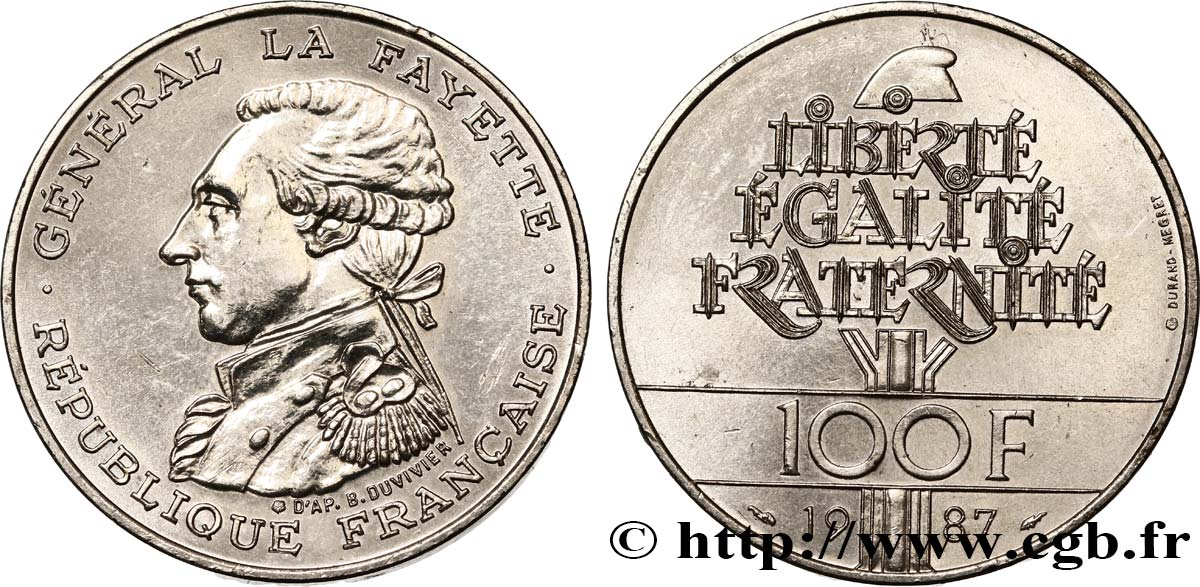 100 francs Égalité - La Fayette 1987 F.455/2 AU