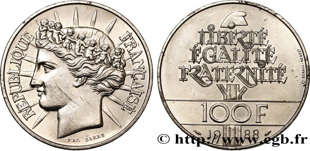 100 francs Fraternité 1988 F.456/2 AU