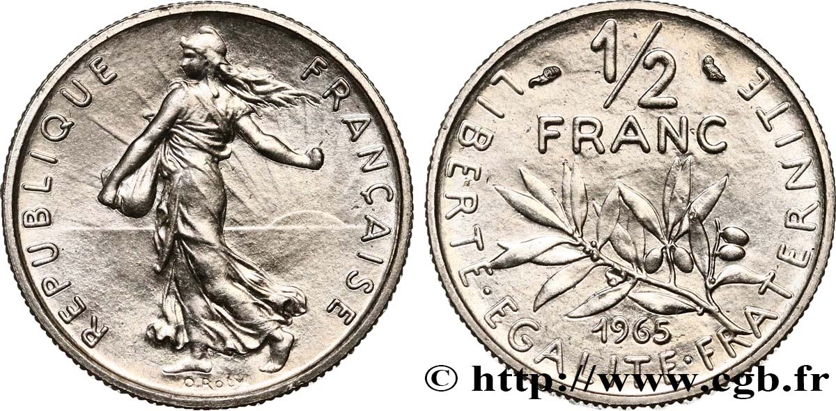 1/2 franc Semeuse 1965 Paris F.198/4 MS