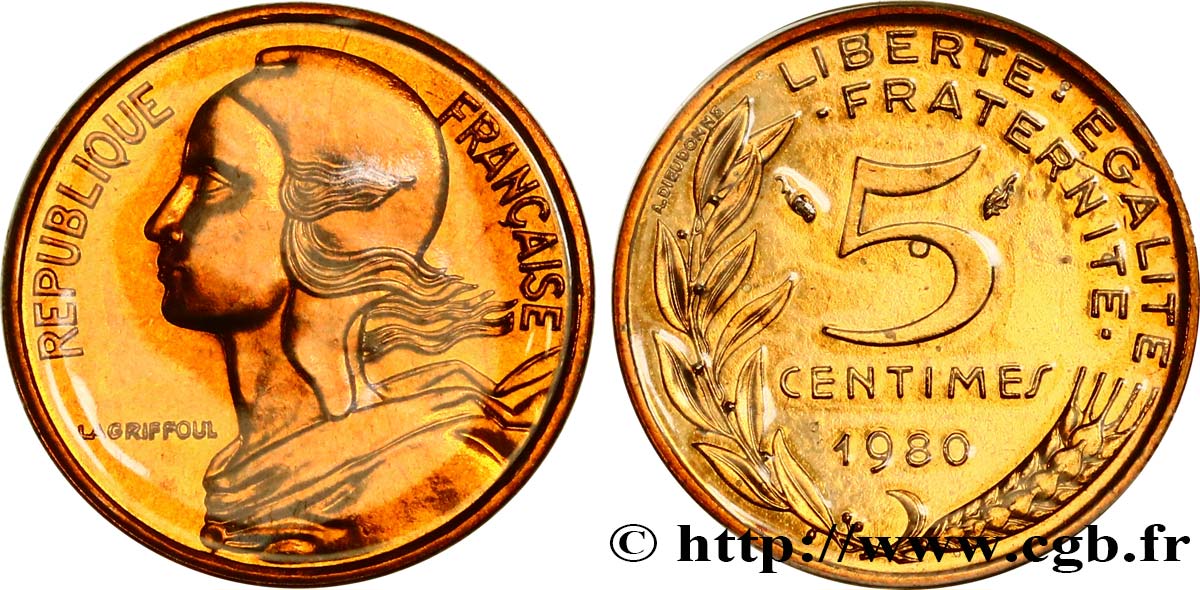5 centimes Marianne 1980 Pessac F.125/16 MS