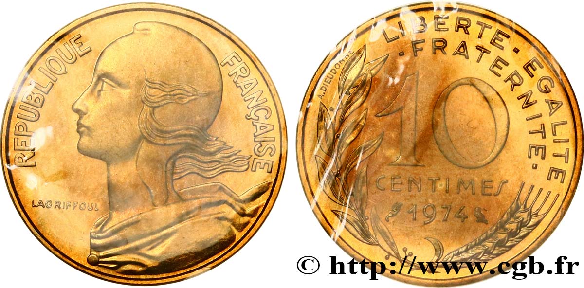 10 centimes Marianne 1974 Pessac F.144/14 MS