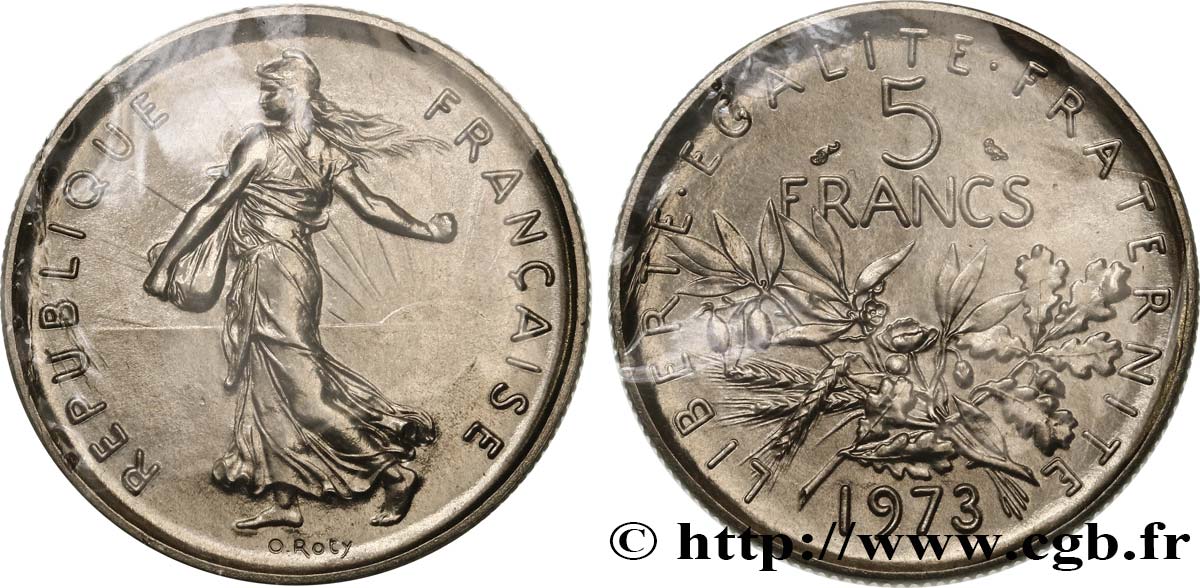 5 francs Semeuse, nickel 1973 Pessac F.341/5 MS