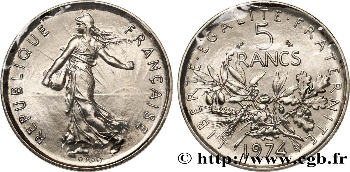5 francs Semeuse, nickel 1974 Pessac F.341/6 FDC