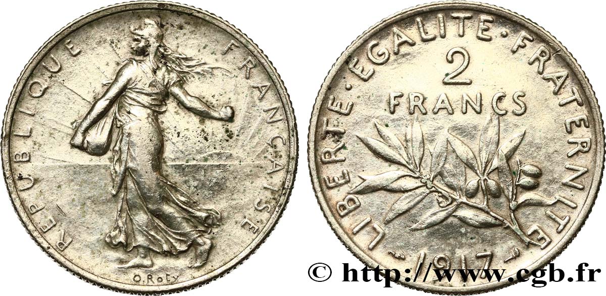 2 francs Semeuse 1917 F.266/19 TTB50