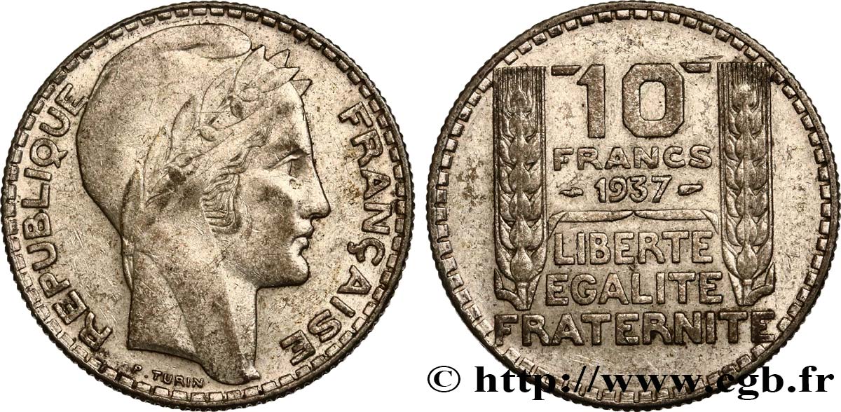 10 francs Turin 1937  F.360/8 TTB48 