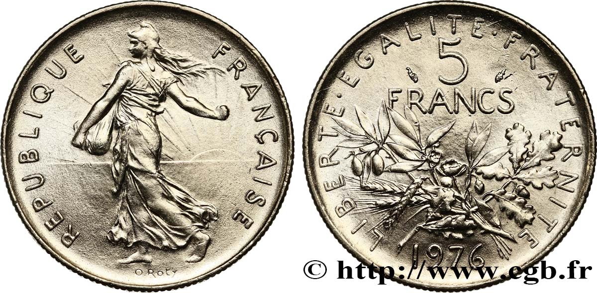 5 francs Semeuse, nickel 1976 Pessac F.341/8 SPL63
