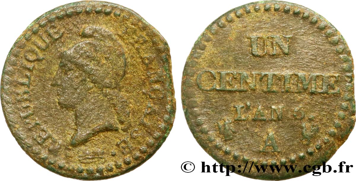 Un centime Dupré, 6 normal 1798 Paris F.100/3 B14