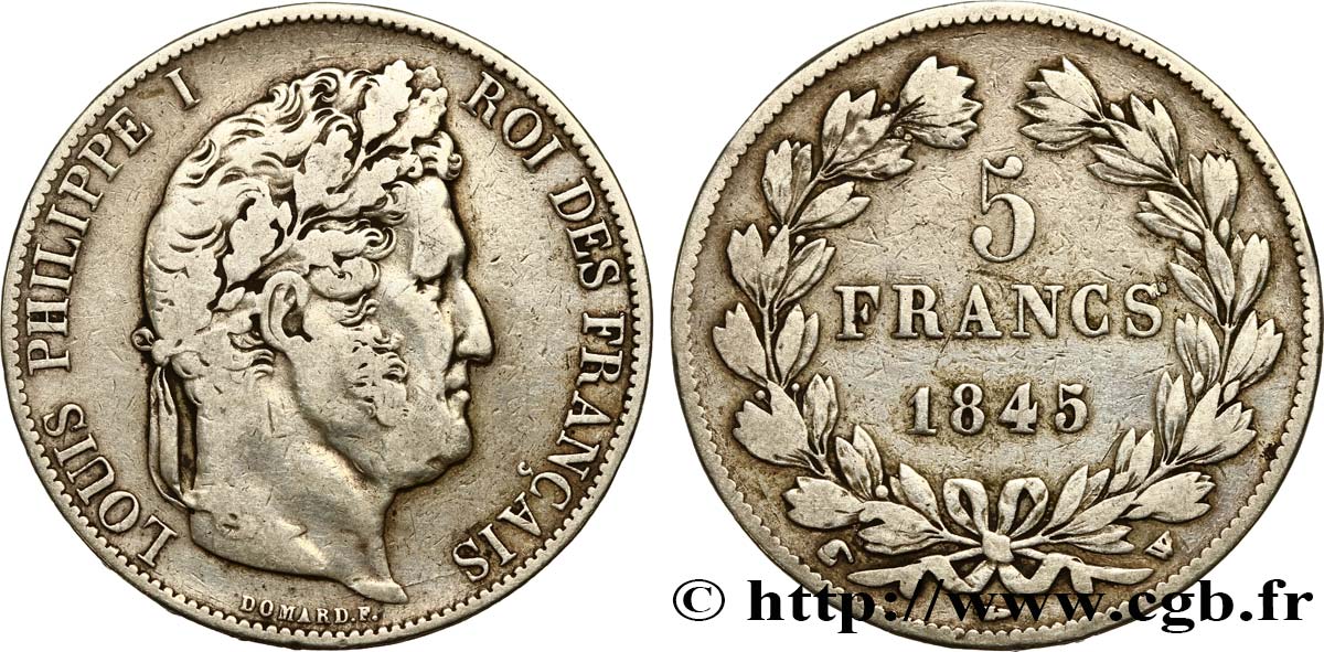 5 francs IIIe type Domard 1845 Lille F.325/9 TB25