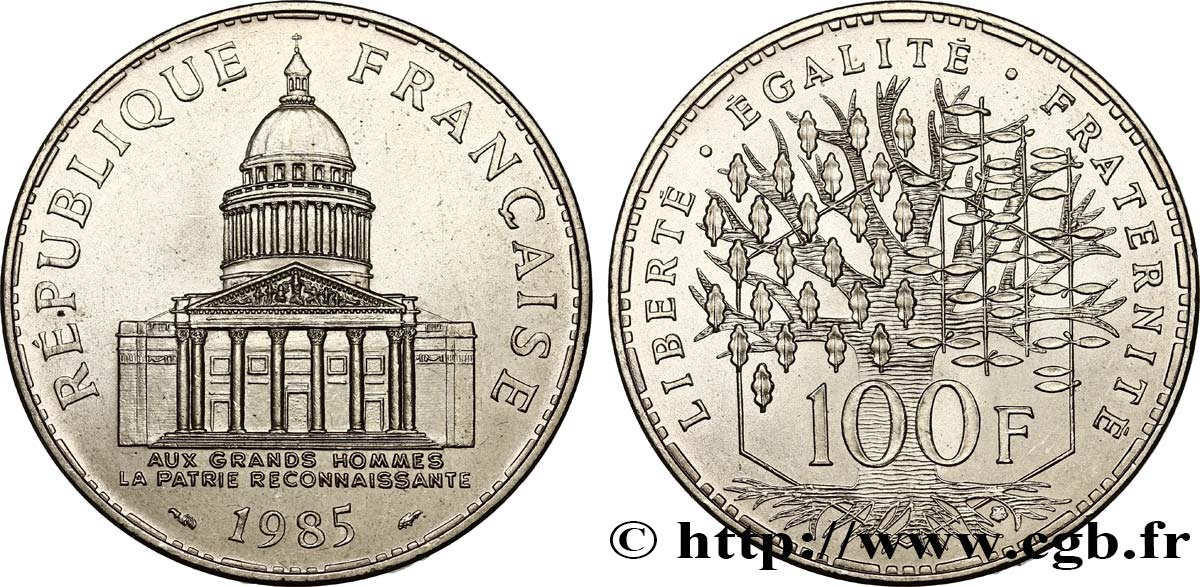 100 francs Panthéon 1985 F.451/5 AU58
