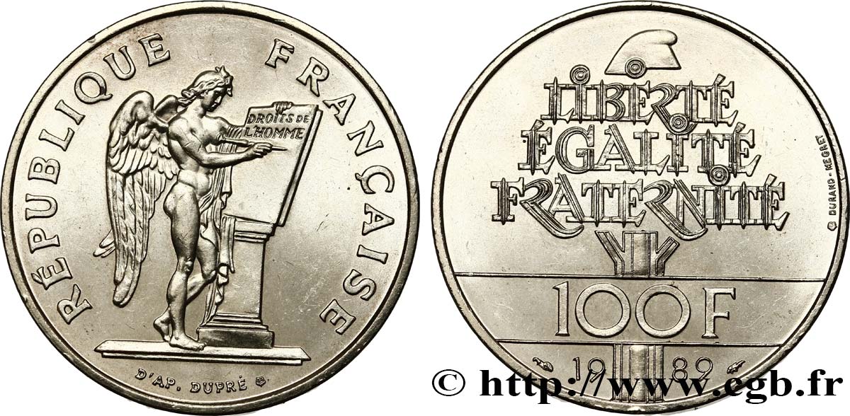 100 francs Droits de l’Homme 1989 F.457/2 MS60