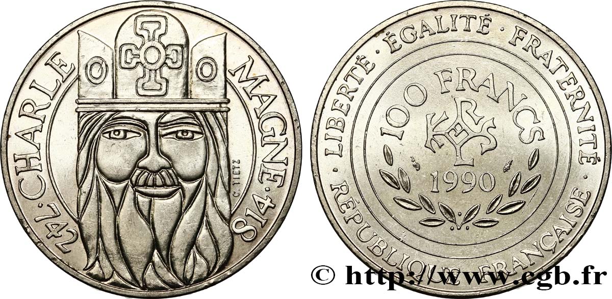 100 francs Charlemagne 1990  F.458/2 SUP58