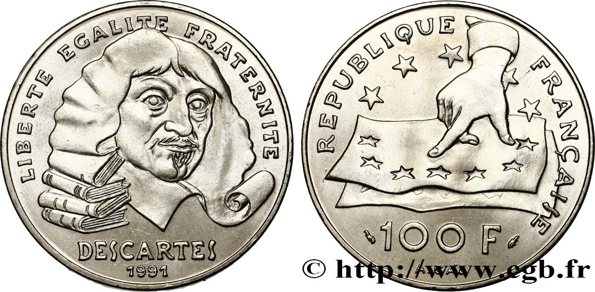 100 francs René Descartes 1991  F.459/2 SUP62