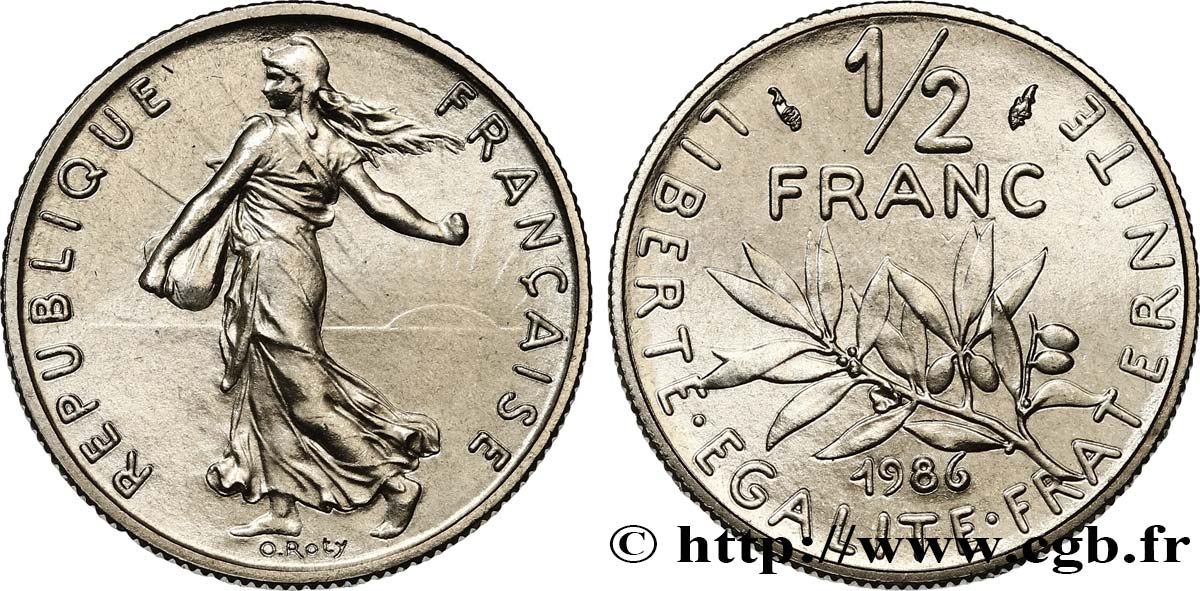 1/2 franc Semeuse, Brillant Universel 1986 Pessac F.198/25 FDC