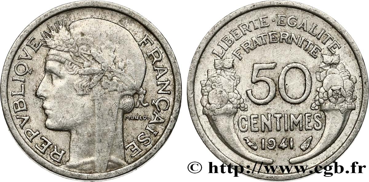 50 centimes Morlon, lourde 1941  F.193/2 TTB52