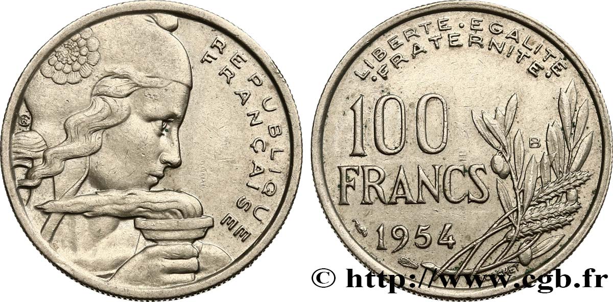100 francs Cochet 1954 Beaumont-le-Roger F.450/3 TTB52