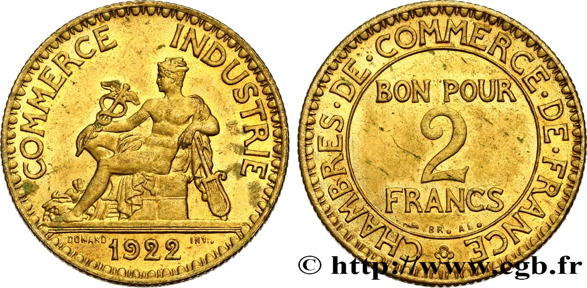 2 francs Chambres de Commerce 1922  F.267/4 SUP62