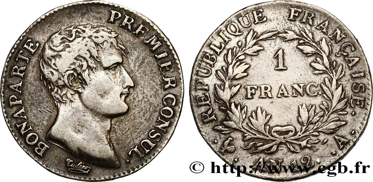 1 franc Bonaparte Premier Consul 1804 Paris F.200/8 TB+ 
