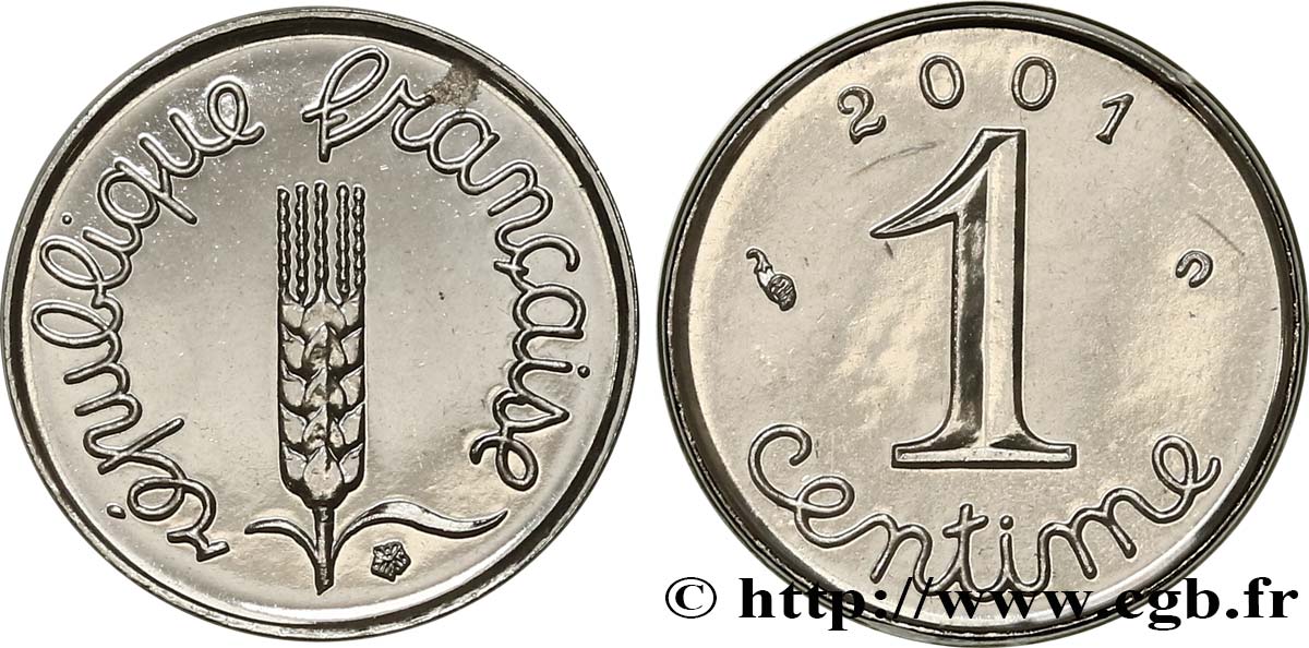 1 centime Épi, BU (Brillant Universel) 2001 Pessac F.106/62 FDC