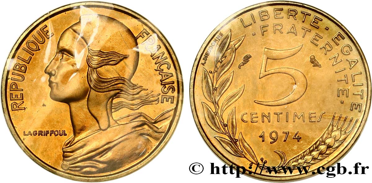 5 centimes Marianne 1974 Pessac F.125/10 MS