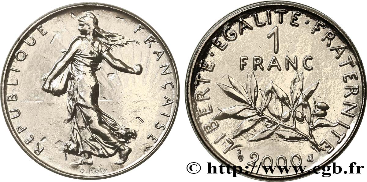 1 franc Semeuse, nickel, BU (Brillant Universel) 2000 Pessac F.226/48 MS