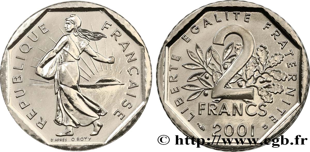 2 francs Semeuse, nickel 2001 Pessac F.272/29 MS